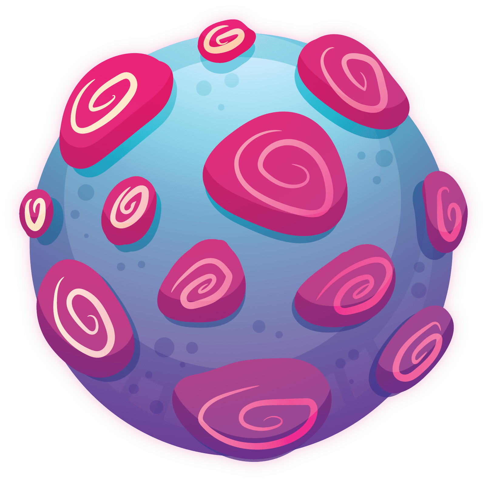 Blue red Planets